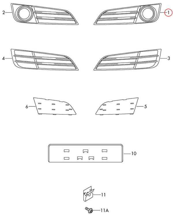 4H0807679F3FZ - NEW AUDI A8 S8 QUATTRO FRONT LEFT LOWER BLACK GRILLE 4H0807679F3FZ