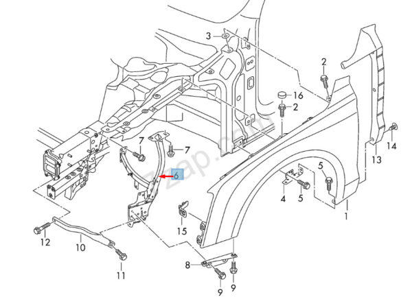 4H0821136E - Audi A8 D4 fender strut right 4H0821136F new original