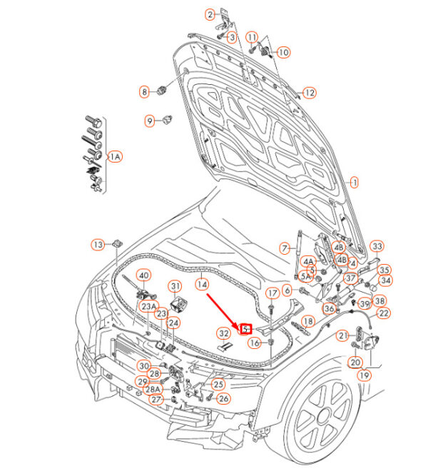 4H0823746C - Audi A8 D4 bonnet right protective cover 4H0823746C NEW REAL