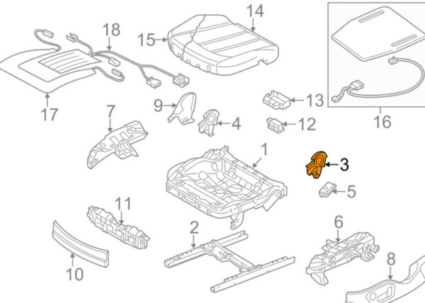 4H0882640 - Audi A7 4G8 Sportback Front Right Seat Outer Holder 4H0882640 NEW REAL