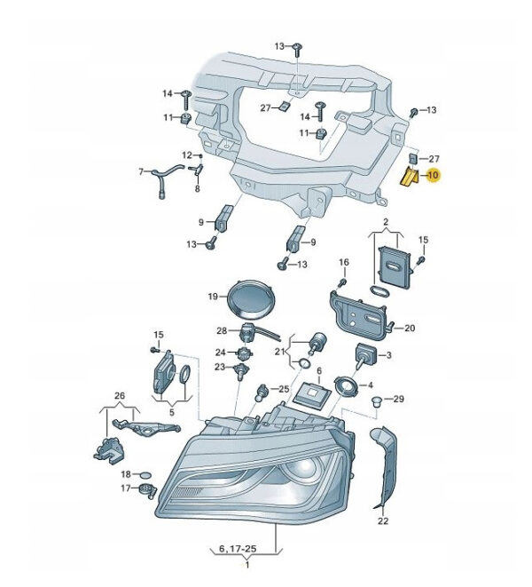 4H0941454 - NEW AUDI A8 D3 4E FRONT RIGHT HEADLIGHTS BACK BRACKET 4H0941454 ORIGINAL
