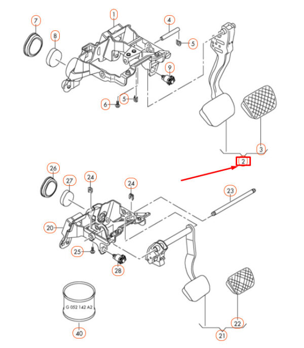 4H1723140A - NEW AUDI A4 B8 AUTOMATIC TRANSMISSION BRAKE PEDAL LHD 4H1723140A ORIGINAL