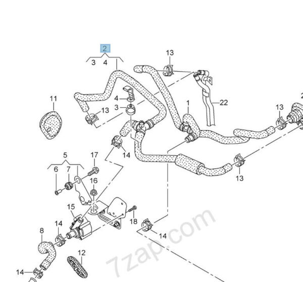 4H1819344 - OEM AUDI A8 D4 COOLANT PIPE HOSE LHD 4H1819344 GENUINE 2014