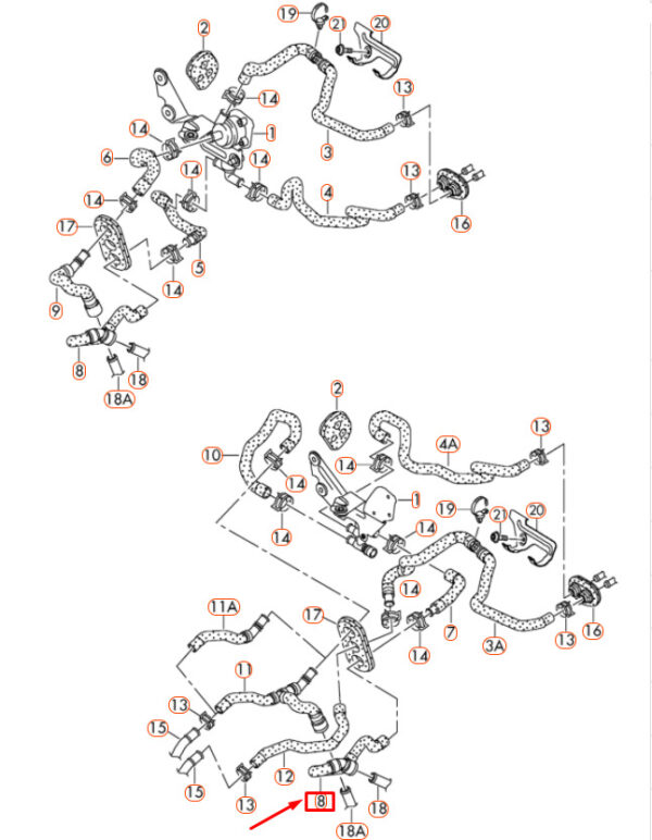 4H1819372M - NEW AUDI A8 D4 FEED COOLANT HOSE LHD 4H1819372M ORIGINAL