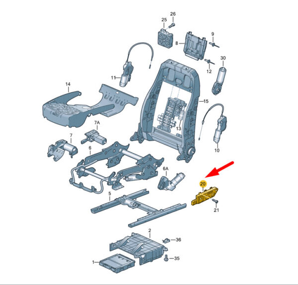 4H1959820ODE - NEW AUDI A8 4H D4 FRONT RIGHT SEAT SWITCH MODULE RHD 4H1959820ODE ORIGINAL