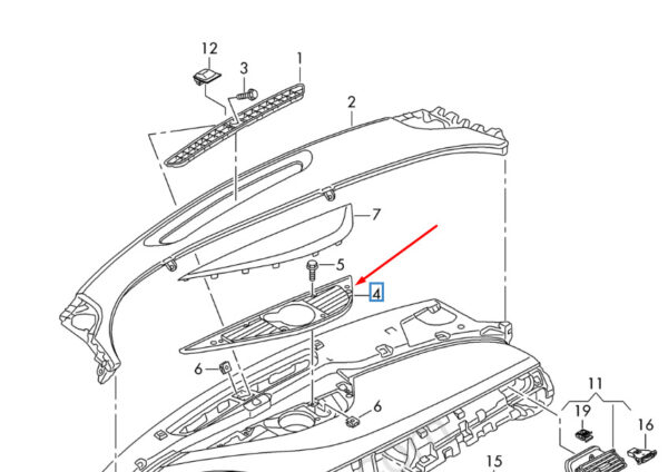4H2819923A4PK - NEW AUDI A8 D4 FRONT DASHBOARD AIR VENT RHD 4H2819923A4PK OEM