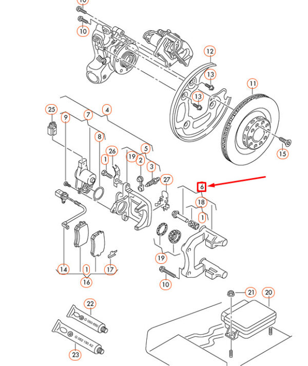 4H6615425 - NEW AUDI A8 D4 LEFT REAR BRAKE CALIPER 4H6615425 ORIGINAL