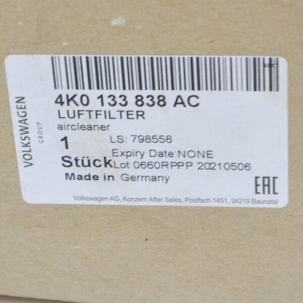 4K0133838AC - Audi A6 C8 4K Air Filter Cleaning Box 4K0133838AC NEW