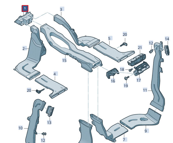 4K0819513A - NEW AUDI A6 C8 FRONT CENTER AIR GUIDE 4K0819513A ORIGINAL