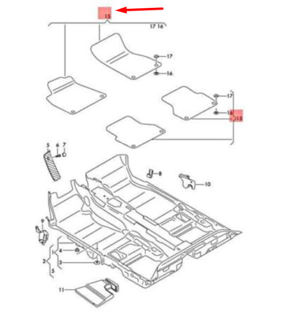 4K1863011 - Audi A6 C8 Floor Mat Set LHD 4K1863011 JTV 4K1863011JTV NEW Original