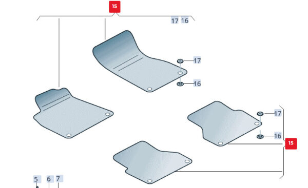 4K2863011ERPK - AUDI A6 S6 C8 4K FLOOR MATS SET FRONT AND REAR RHD 4K2863011ERPK NEW GENUINE
