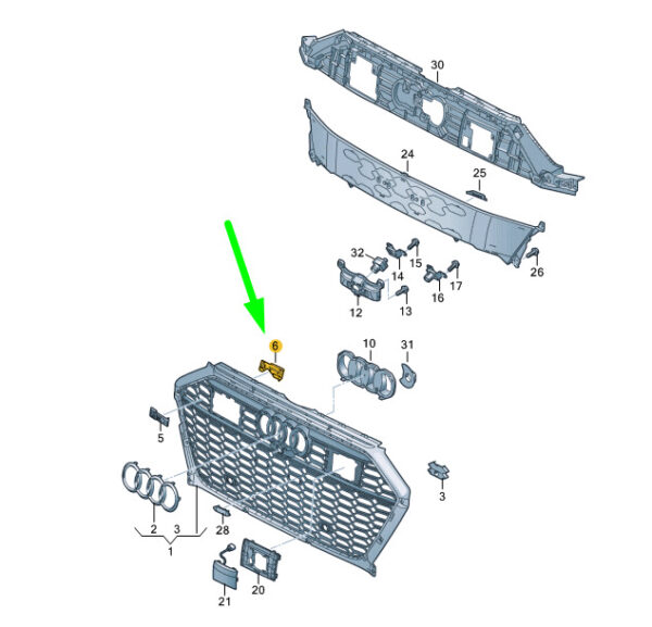 4K8853755 - NEW AUDI RS7 4K8 GRILLE LABEL FUSE ELEMENT 4K8853755 ORIGINAL