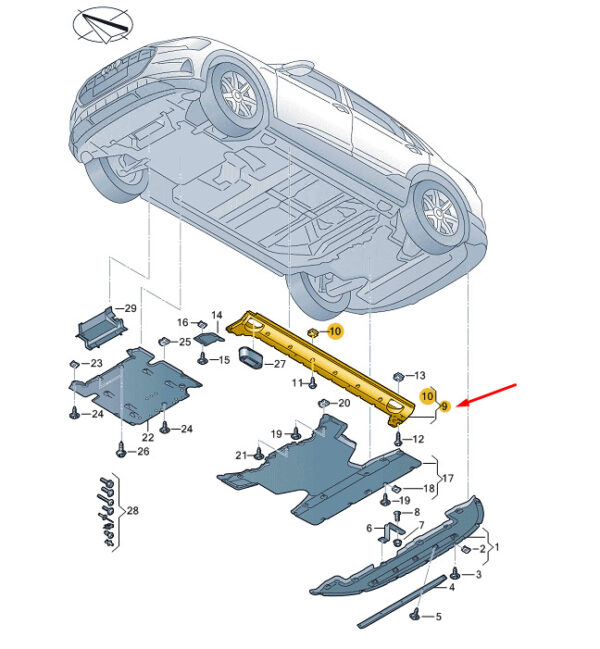 4KE825207C - Audi E-Tron Sportback Left Side Underfloor Cover 4KE825207C NEW