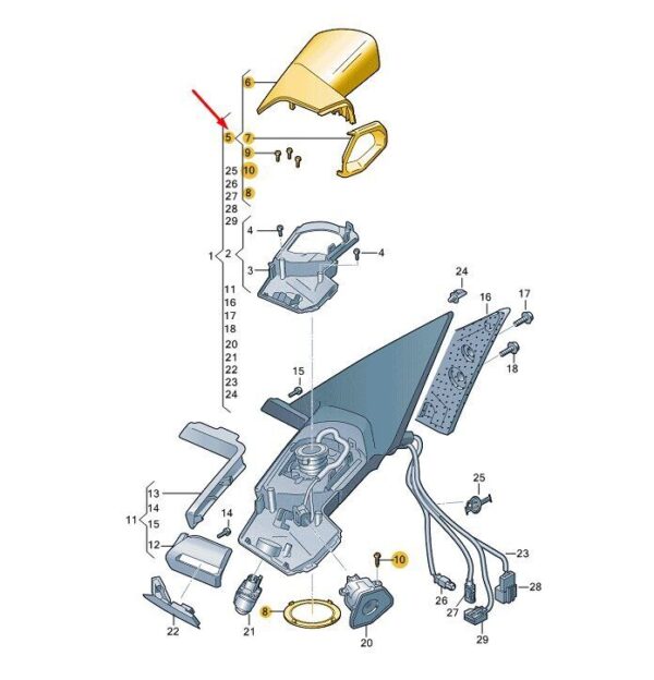 4KE857698 - AUDI E-TRON Front Right Digital Exterior Mirror Repair Set 4KE857698 NEW GENUINE