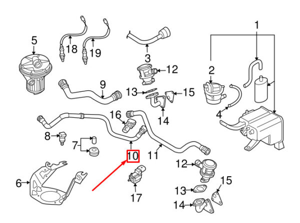 4L0131206D - NEW AUDI Q7 4L AIR PUMP CONNECTING PIPE 4L0131206D ORIGINAL