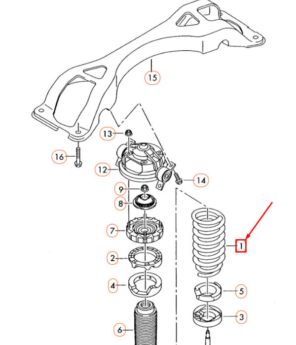 4L0511115B - Audi Q7 4L Rear Screw Spring 4L0511115B NEW REAL