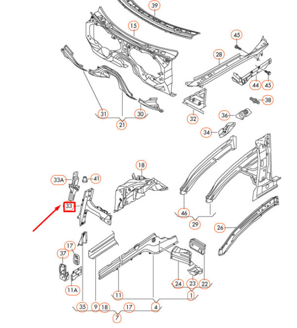4L0805458 - NEW AUDI Q7 4L FRONT RIGHT FENDER SUPPORT 4L0805458 ORIGINAL