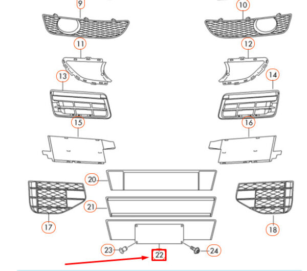 4L0807285ET94 - NEW AUDI Q7 4L FRONT LICENCE PLATE HOLDER 4L0807285ET94 ORIGINAL