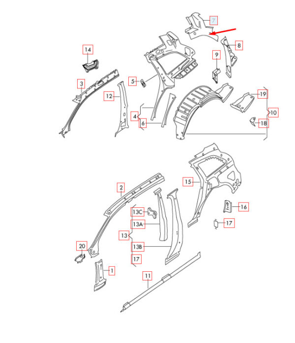 4L0817481B - NEW AUDI Q7 4L LEFT UPPER FILLER PLATE 4L0817481B 2015OEM