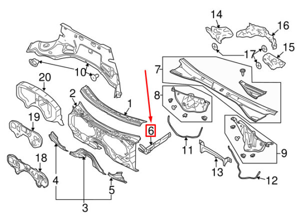 4L0819683 - Audi Q7 4L left bonnet end plate 4L0819683 NEW ORIGINAL