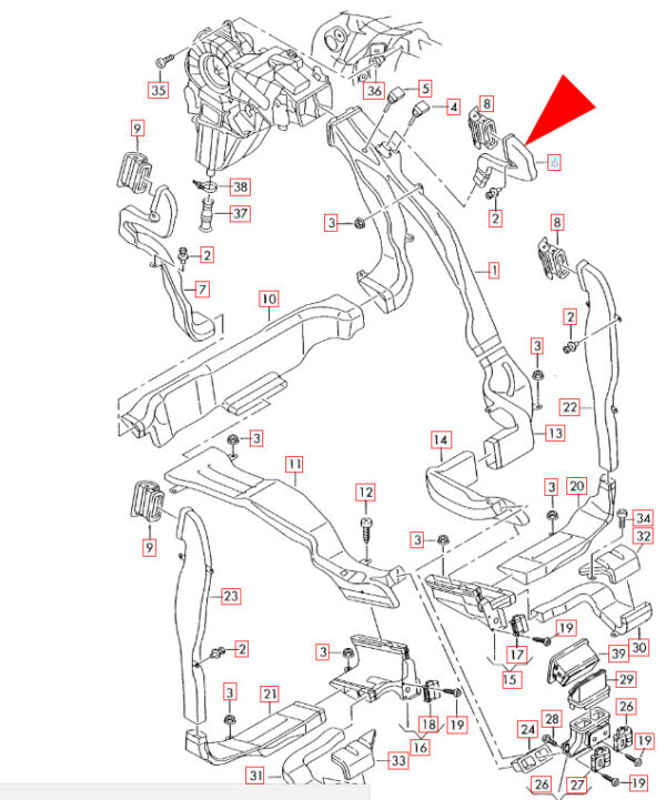 4L0820857 - NEW AUDI Q74L LEFT AIR VENT DUCT 4L0820857 OEM