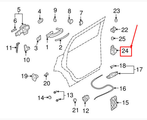 4L0833411B - Audi Q7 4L Rear Left Lower Door Hinge 4L0833411B NEW GENUINE