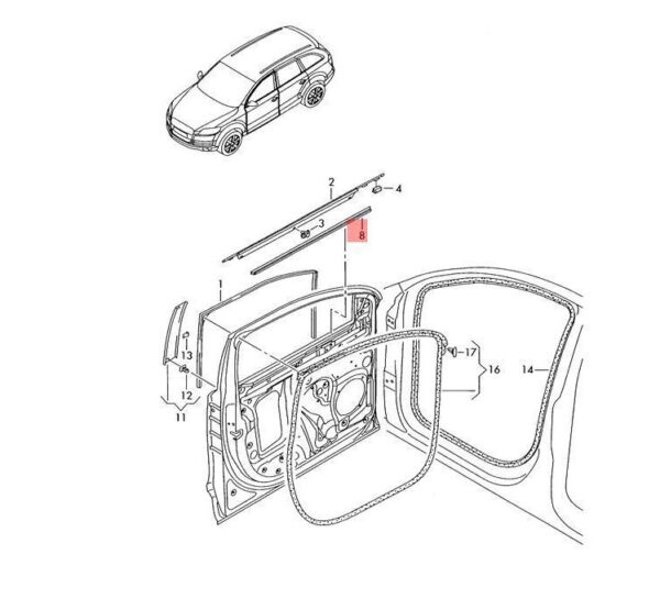 4L0837480 - NEW AUDI Q7 4L FRONT RIGHT INNER WINDOW SLOT SEAL 4L0837480 OEM
