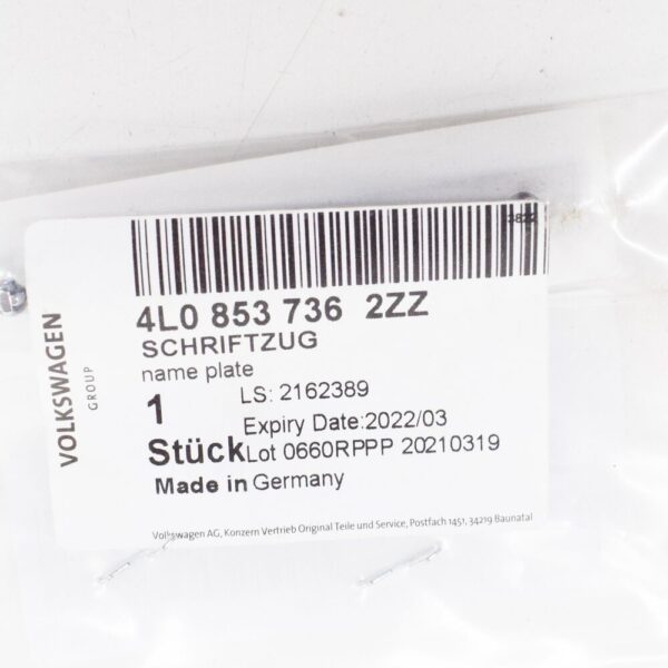 4L08537362ZZ - Audi Q7 4L “Quattro” Radiator Grill Emblem 4L08537362ZZ, New Original