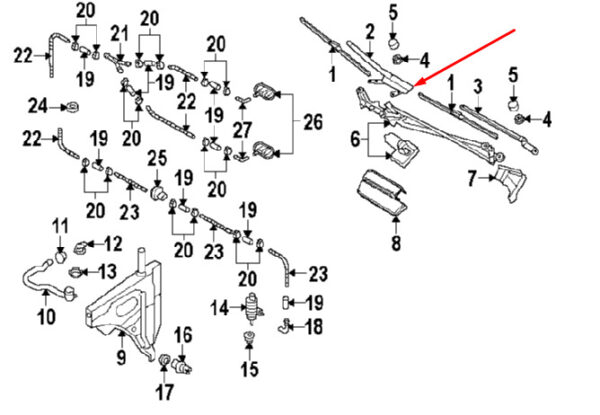 4L1955408B1P9 - NEW AUDI Q7 4L FRONT WINDOW RIGHT WIPER ARM 4L1955408B1P9 LHD 2012