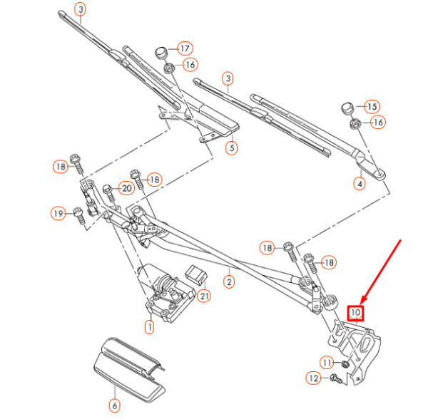 4L1955743 - Audi Q7 4L windshield wiper mount LHD 4L1955743 NEW REAL