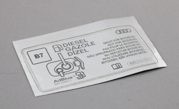 4M0010508P - NEW AUDI A3 8V FUEL FULL CONNECTOR STICKER 4M0010508P ORIGINAL
