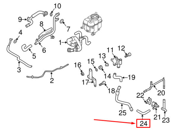 4M0121448CQ - NEW AUDI Q7 4M HEATER COOLANT HOSE 4M0121448CQ ORIGINAL