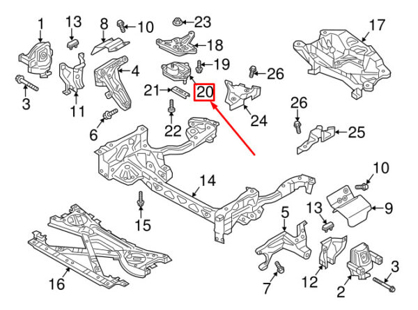 4M0399153AE - NEW AUDI A7 SPORTBACK 4G AUTOMATIC TRANSMISSION MOUNT 4M0399153AE ORIGINAL