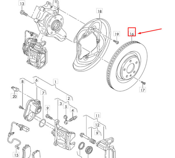 4M0615601P - NEW AUDI Q8 REAR VENTILATED BRAKE DISC 4M0615601P ORIGINAL