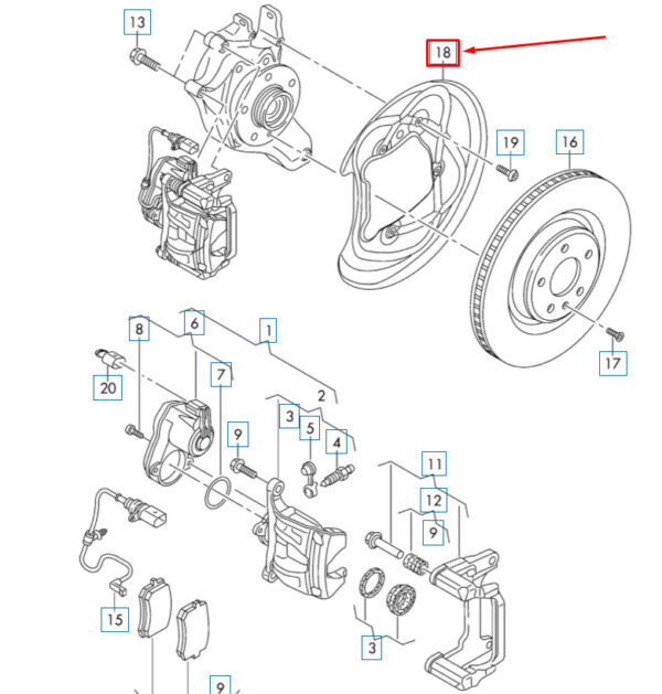 4M0615611C - AUDI Q7 4M Rear Left Brake Disc Protection 4M0615611C NEW GENUINE