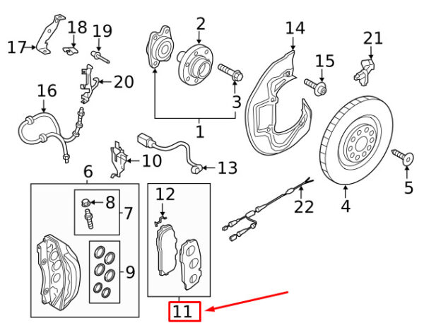 4M0698151BB - AUDI Q7 4M Front Wheel Brake Pads Set 4M0698151BB NEW GENUINE