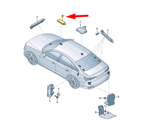 4N0035500 - NEW GENUINE AUDI A6 C8 AERIAL W-LAN 4N0035500