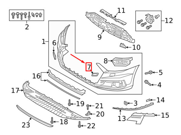 4N0955282GRU - NEW AUDI A8 4N FRONT RIGHT BUMPER COVER CAP 4N0955282GRU ORIGINAL