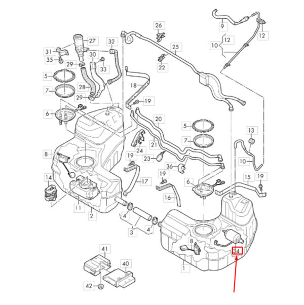 4S0201511 - NEW AUDI R8 SPYDER 4S FUEL FILTER WITH PRESSURE REGULATOR 4S0201511 ORIGINAL
