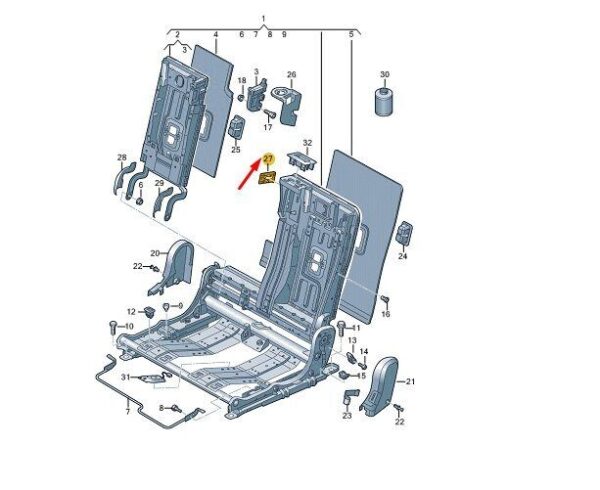 510885691A82V - AUDI Q3 F3 Rear Left Seat Cover Frame 510885691A82V NEW GENUINE