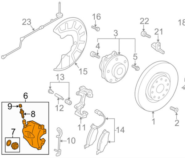 561615124A - VW Passat B8 front right disc brake caliper 561615124A NEW REAL