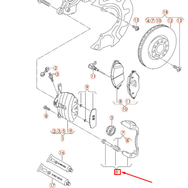 5G0615125A - NEW AUDI A3 8V FRONT LEFT BRAKE CARRIER 5G0615125A OEM