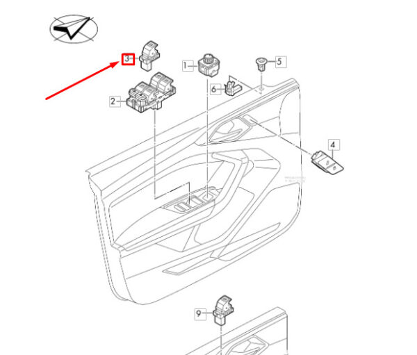 5G0959855RWZU - NEW AUDI A1 GB FRONT RIGHT DOOR WINDOW SWITCH LHD 5G0959855RWZU GENUINE