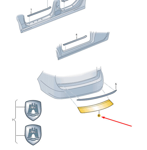 5G9061195A - NEW VOLKSWAGEN GOLF MK7 VARIANT REAR LOAD EDGE PROTECTION 5G9061195A ORIGINAL