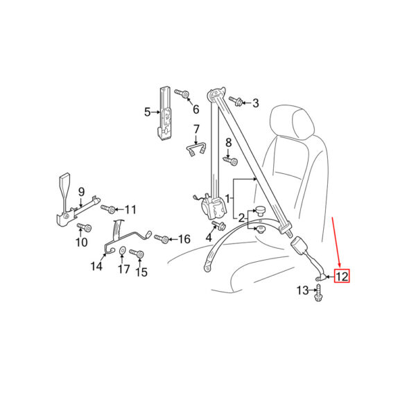 5GM857755DYLZ - NEW VOLKSWAGEN GOLG MK7 FRONT LEFT SEAT BUCKLE 5GM857755DYLZ ORIGINAL