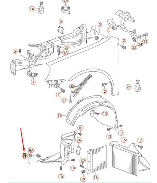 5K0805911C - NEW VW GOLF MK6 FRONT LEFT WHEEL HOUSING LINER FRONT PART 5K0805911C ORIGINAL