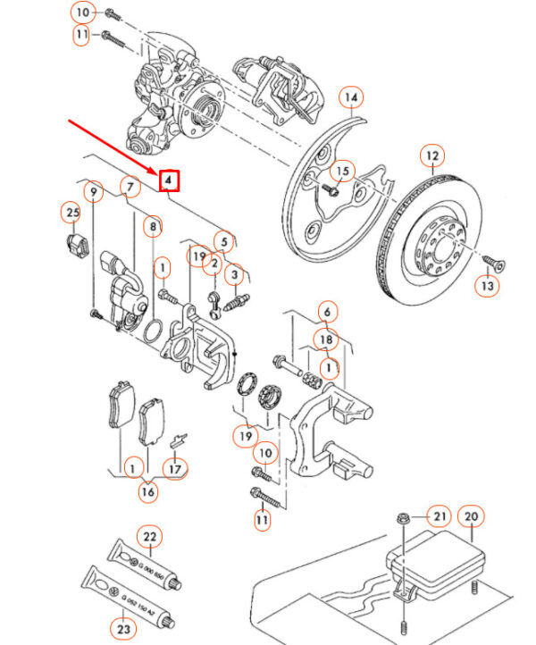 5N0615403 - NEW REAR LEFT BRAKE CALIPER 8U AUDI Q3 HOUSING WITH SERVO MOTOR 5N0615403