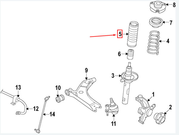 5Q0413175C - NEW AUDI A3 SPORTBACK 8V FRONT SUSPENSION STRUT BELLOWS 5Q0413175C ORIGINAL