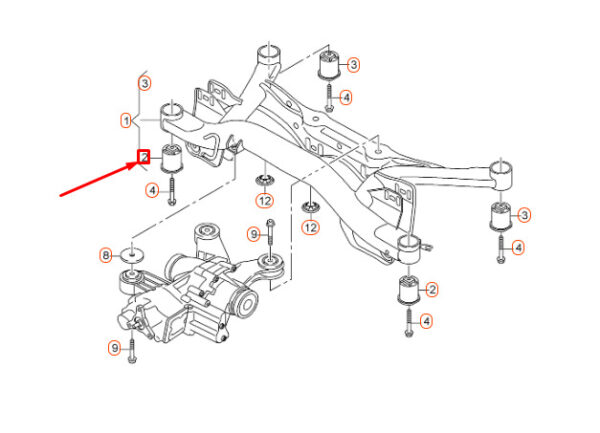 5Q0505145F - NEW AUDI A1 8X REAR SUPPORT FRAME REAR FLOOR RUBBER BUSH 5Q0505145F