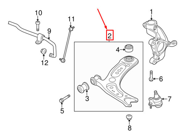 5Q0505223D - NEW AUDI A3 SPORTBACK 8V REAR LEFT TRAILING ARM 5Q0505223D ORIGINAL
